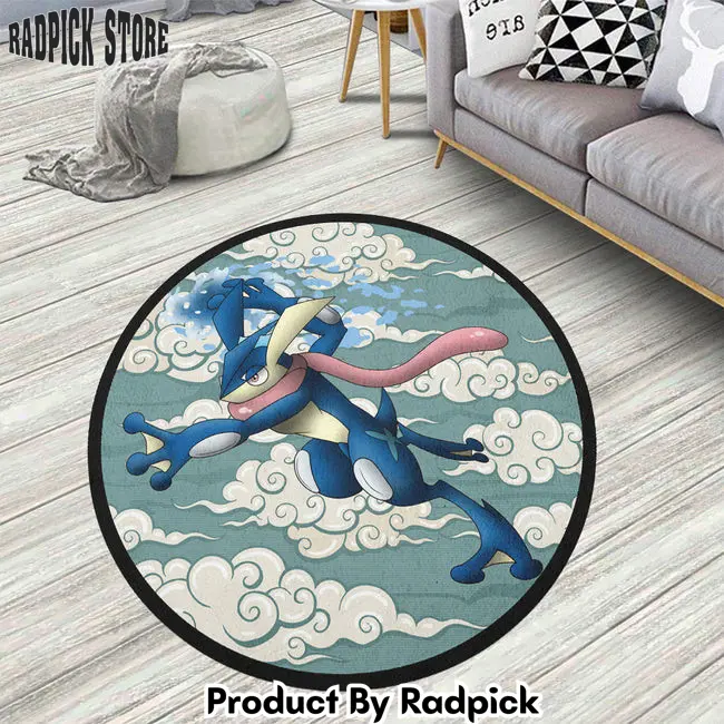 Greninja round rug custom pokemon anime circle carpet  rp5953881